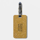 Goudglitter-bagagelabel met faux glimmende glimpje bagagelabel (Achterkant verticaal)