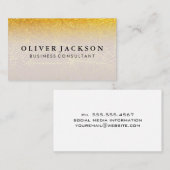 goudglitter | bladpatroon visitekaartje (Voorkant / Achterkant)