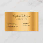 Goudglitter druppelt metaalachtig make-uphaar in visitekaartje (Achterkant)
