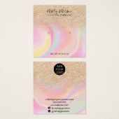 Goudglitter eenhoornmarmer-beddengoed vierkante visitekaartjes (Voorkant /achterkant)