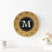 Goudglitter en klok in zwarte monogram (Huis)