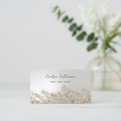 goudglitter en parelend folie visitekaartje (Staand voorkant)