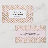 Goudglitter en roze patroon Visitekaartjes (Voorkant / Achterkant)