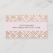 Goudglitter en roze patroon Visitekaartjes (Achterkant)