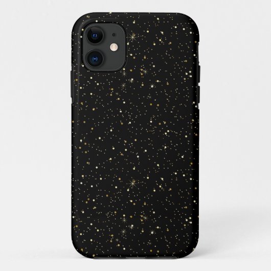 Goudglitter en sparkles op zwart Case-Mate iPhone case (Achterkant)
