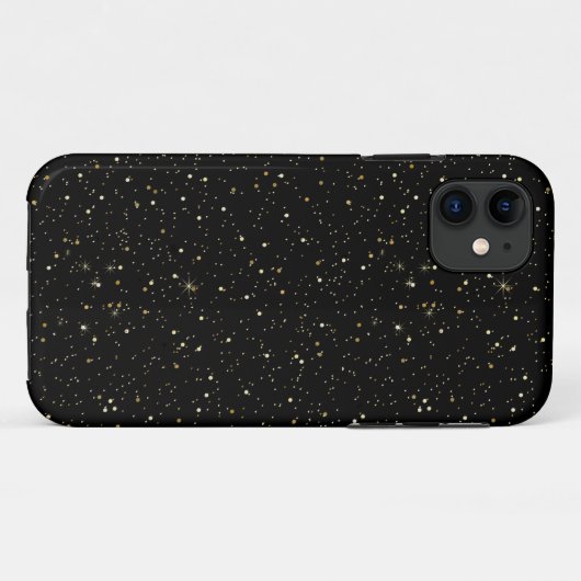 Goudglitter en sparkles op zwart Case-Mate iPhone case (Achterkant (horizontaal))