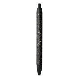 Goudglitter en sparkles zwarte inkt pen