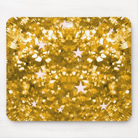 Goudglitter en sterren diva mousepad muismat (Voorkant)