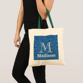 Goudglitter faux gepersonaliseerd monogram tote bag (Voorkant (product))