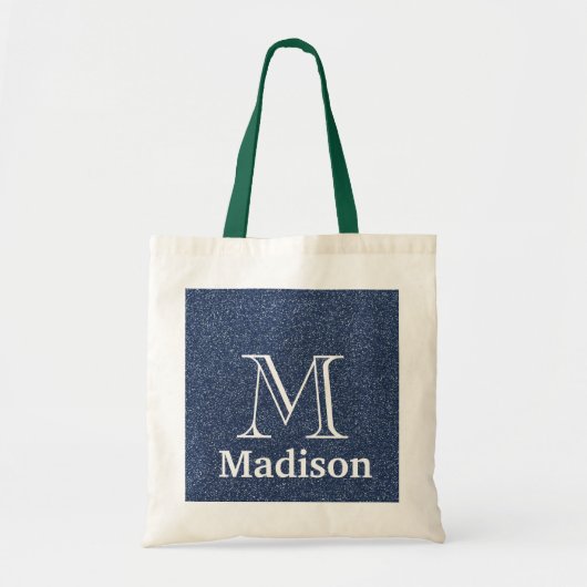 Goudglitter faux gepersonaliseerd monogram tote bag (Voorkant)