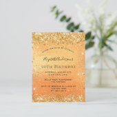 goudglitter glamoureus uitnodiging briefkaart (Staand voorkant)