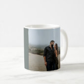 Goudglitter glans, moderne kerstfoto koffiemok (Voorkant rechts)