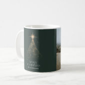 Goudglitter glans, moderne kerstfoto koffiemok (Voorkant links)