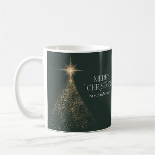 Goudglitter glans, moderne kerstfoto  koffiemok