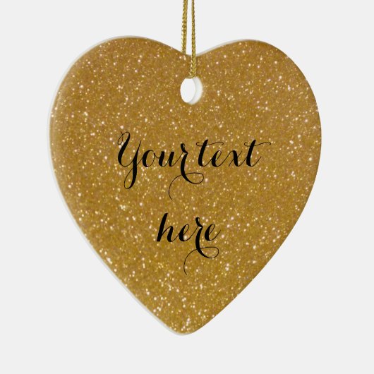Goudglitter hartfoto Kerstboom ornament (Rechts)