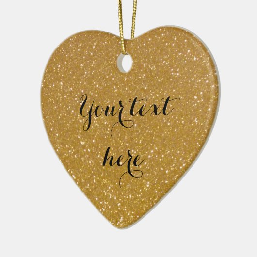 Goudglitter hartfoto Kerstboom ornament (Links)