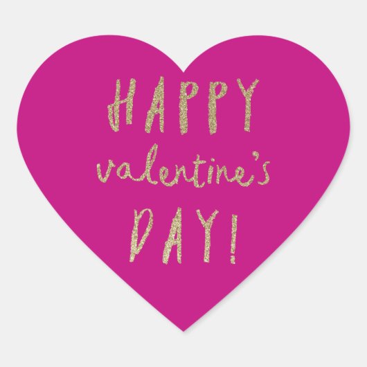Goudglitter-hartkledij-valentijnsticker Hart Sticker (Voorkant)