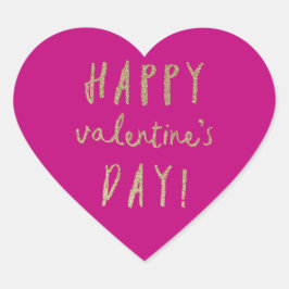 Goudglitter-hartkledij-valentijnsticker Hart Sticker