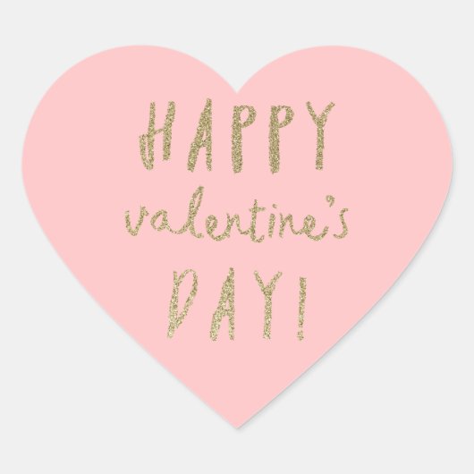 Goudglitter-hartkledij-valentijnsticker Hart Sticker (Voorkant)