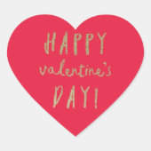 Goudglitter-hartkledij-valentijnsticker Hart Sticker (Voorkant)