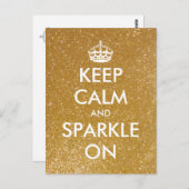 Goudglitter Houd kalm en sprankelen op briefkaarte Briefkaart (Voorkant / Achterkant)