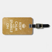 Goudglitter houdt kalm en sprankelt op bagagelabel (Voorkant horizontaal)