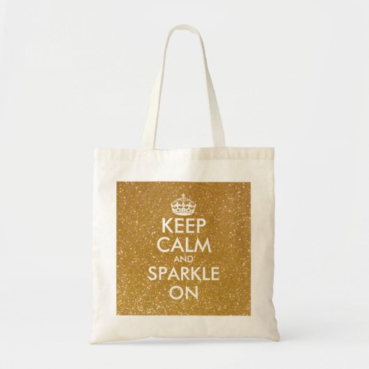 Goudglitter houdt kalm en sprankelt op canvas tas (Voorkant)