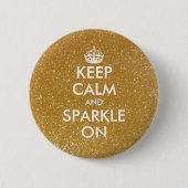 Goudglitter houdt kalm en sprankelt op knoppen ronde button 5,7 cm (Voorkant)