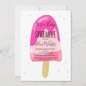 Goudglitter-ijs blush baby sproinkdouche kaart (Voorkant)