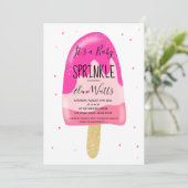 Goudglitter-ijs blush baby sproinkdouche kaart (Staand voorkant)