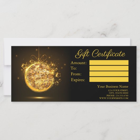 Goudglitter kerstbol elegante moderne feestdag (Achterkant)