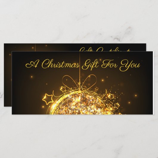 Goudglitter kerstbol elegante moderne feestdag (Voorkant / Achterkant)