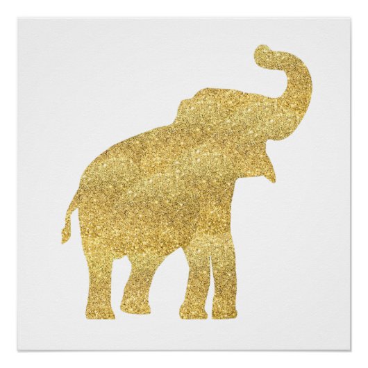 goudglitter kijk baby olifant perfect poster (Voorkant)