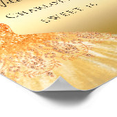 Goudglitter-kledingbloemen, fijn poster (Hoek)