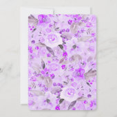 Goudglitter lavender florale waterverf Sweet 16 Kaart (Achterkant)