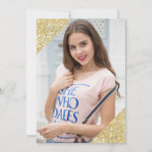 goudglitter licht roze foto zestien kaart (Achterkant)