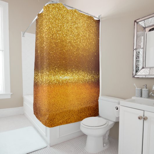 Goudglitter  licht textuur. Kerstmis ab Douchegordijn (In situ)