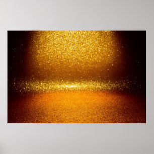 Goudglitter  licht textuur. Kerstmis ab Poster