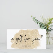goudglitter logo gift certificaat (Staand voorkant)