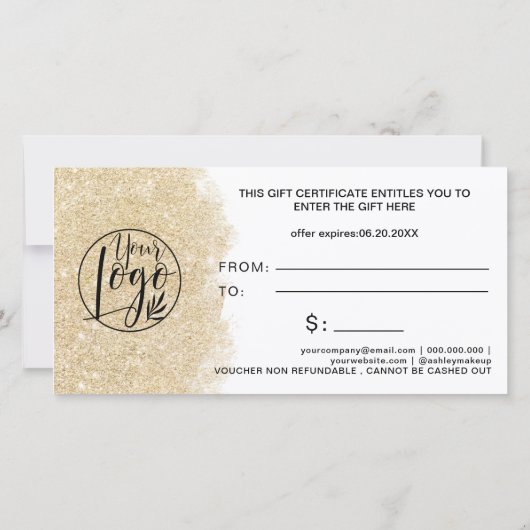 goudglitter logo gift certificaat (Achterkant)
