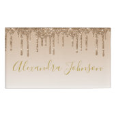 goudglitter | Luxe Bling Sparkle Modern Naambadge (Voorkant)