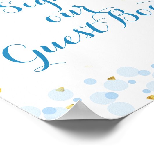 Goudglitter maan Onderteken alsjeblieft ons gastbo Poster (Hoek)