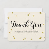 goudglitter | Maid of Honor bedankt kaarten (Voorkant)
