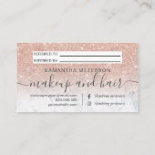 Goudglitter marmer ombre professioneel roos aanbevelingskaartje (Achterkant)