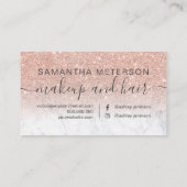 Goudglitter marmer ombre professioneel roos afsprakenkaartje (Achterkant)