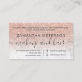 Goudglitter marmer ombre professioneel roos kortingskaartje (Achterkant)