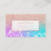 Goudglitter mermaid marble mamake-up van modern ro visitekaartje (Achterkant)