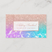Goudglitter mermaid marble mamake-up van modern ro visitekaartje (Voorkant)