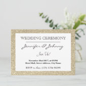 Goudglitter met dunne omlijsting kaart (Staand voorkant)