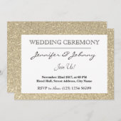 Goudglitter met dunne omlijsting kaart (Voorkant / Achterkant)